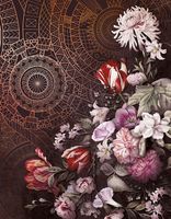 Фреска Ortograf Flower Dreams 31621 Фактура флок FLK Флизелин (2,1*2,7) Коричневый/Разноцветный, Цветы/Геометрия — фото 2, Фрески