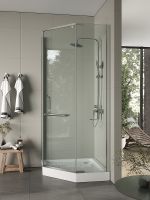 Товар: Душевой уголок Agger 90x90 A03-090TCR профиль Хром стекло прозрачное - фото 3 Душевой уголок Agger 90x90 A03-090TCR профиль Хром стекло прозрачное — фото 3, Душевые уголки трапеция