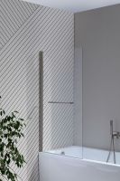 Шторка на ванну Allen Brau Priority 80 3.31024.BA профиль Серебро браш стекло прозрачное — фото 7, Шторки для ванной распашные