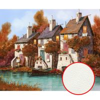 Фреска Ortograf Городской пейзаж живопись 11842 Фактура флок FLK Флизелин (3,3*2,7) Коричневый/Белый/Голубой, Город/Пейзаж/Живопись — фото 1, Фрески