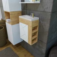 Тумба под раковину Бриклаер Кристалл 40 4627125416057 подвесная Белая — фото 5, Мебель для ванной