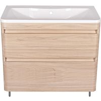 Тумба под раковину Style Line Атлантика 100 Люкс Plus ЛС-00000682 Ясень перламутр — фото 1, Мебель для ванной