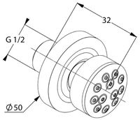 Товар: Боковая форсунка Kludi Fizz 6708305-00 Хром - фото 6 Боковая форсунка Kludi Fizz 6708305-00 Хром — фото 6, Душевые форсунки