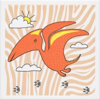 Керамический декор Kerama Marazzi Динозаврики 4 матовый OP\A229\5009 20х20 см — фото 1, Керамическая плитка