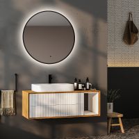 Зеркало Abber Mond 100 AG6204SCGL-1.0 с подсветкой Золото с бесконтактным выключателем и диммером — фото 2, Мебель для ванной