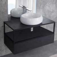 Товар: Консоль под раковину Cezares Cadro 100 CADRO50-100/50/30-1C-SO-MET-ST Черная матовая - фото 1 Консоль под раковину Cezares Cadro 100 CADRO50-100/50/30-1C-SO-MET-ST Черная матовая — фото 1, Консоли для раковины