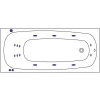 Акриловая ванна Whitecross Layla Slim 180x80 0122.180080.100.SMART.GL с гидромассажем — фото 9, Ванны