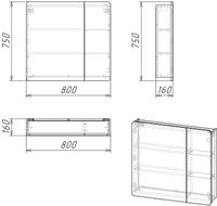 Товар: Зеркальный шкаф Stella Polar Адель 80 SP-00001101 Белый - фото 4 Зеркальный шкаф Stella Polar Адель 80 SP-00001101 Белый — фото 4, Зеркальные шкафы в ванную