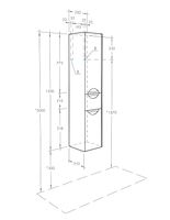 Шкаф пенал Aquaton Сильва 32 R 1A215603SIW7R подвесной с бельевой корзиной Дуб полярный — фото 6, Пеналы для ванной комнаты