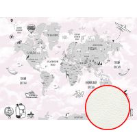 Фреска детская Ortograf Little Friends 34374 Фактура флок FLK Флизелин (4*3) Розовый/Серый, Карты — фото 1, Фрески