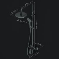 Душевая система AM.PM Sunny F0785C922 Черная матовая — фото 18, Душевые стойки