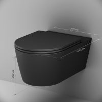 Унитаз AM.PM Func FlashClean C8F1701MBSC подвесной Черный матовый с сиденьем Микролифт — фото 17, Унитазы