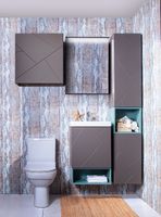 Тумба под раковину Бриклаер Кристалл 50 4627125414503 подвесная Софт Графит Ясень Анкор темный — фото 3, Мебель для ванной