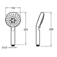 Ручной душ Jacob Delafon Brive Хром арт-E21756-CP — фото 6, Лейки для душа