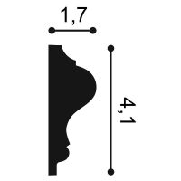 Молдинг Orac Decor P8030F 2000x41x17 мм — фото 2, Молдинги