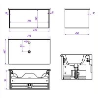 Тумба под раковину La Fenice Terra 80 FNC-01-TER-BG-80 подвесная Синяя матовая — фото 5, Мебель для ванной