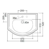 Раковина Kerasan Retro 69 104601*3 Белая — фото 6, Раковины