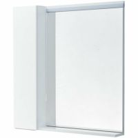 Зеркало со шкафом Aquaton Рене 80 L 1A222502NRC80 с подсветкой Белый Грецкий орех — фото 1, Зеркальные шкафы в ванную