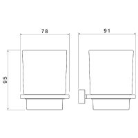 Стакан для зубных щеток Timo Torne 43033/00 Хром — фото 2, Стаканы для зубных щеток
