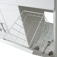 Тумба с раковиной Misty Купер 90 УТ000011591 с бельевой корзиной Белая — фото 3, Тумбы с раковиной