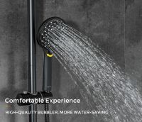 Товар: Душевая система Gappo G90 G2490-6 с термостатом Черная матовая - фото 15 Душевая система Gappo G90 G2490-6 с термостатом Черная матовая — фото 15, Душевые стойки