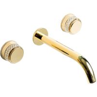 Смеситель для раковины Boheme Aura 152-2-G-A Золото — фото 1, Смесители