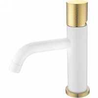 Смеситель для раковины Boheme Stick 121-WG.2 Белый Золото — фото 1, Смесители