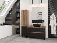 Товар: Шкаф пенал Brevita Dakota 35 L DAK-050350-19/02Л Черный кварц Дуб Галифакс олово - фото 9 Шкаф пенал Brevita Dakota 35 L DAK-050350-19/02Л Черный кварц Дуб Галифакс олово — фото 9, Мебель для ванной