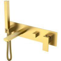 Смеситель для ванны Boheme Qubic 474-2-MG Золото матовое — фото 1, Смесители