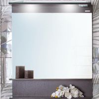 Зеркало Бриклаер Чили 80 4627125415067 с подсветкой Венге — фото 1, Мебель для ванной