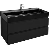 Тумба под раковину Jacob Delafon Madeleine 100 EB1318-J53 подвесная Черная матовая — фото 3, Мебель для ванной