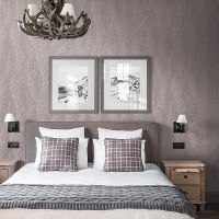 Обои LOYMINA Hygge Hg4 010 Флизелин (1*10,05) Фиолетовый, Листья/Геометрия — фото 2, Обои для стен