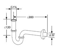 Сифон для раковины Kludi 1026505-00 Хром — фото 2, Сифоны для раковины