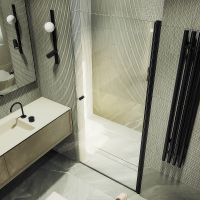 Товар: Душевая дверь Maybah Glass MGD-809-6 900x1980 на монопетле Черный стекло прозрачное - фото 3 Душевая дверь Maybah Glass MGD-809-6 900x1980 на монопетле Черный стекло прозрачное — фото 3, Душевые двери в нишу