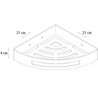 Металлическая полка Fixsen Hotel FX-31003K угловая Черная — фото 2, Полки для ванной и душа