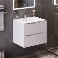 Товар: Тумба с раковиной Bond Cube 60 подвесная Белая матовая арт-T01605-S05W - фото 3 Тумба с раковиной Bond Cube 60 подвесная Белая матовая арт-T01605-S05W — фото 3, Тумбы с раковиной