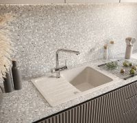 Кухонная мойка Domaci Бьелла DMC-76 DMC-76-328 Бежевая — фото 2, Кухонные мойки