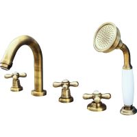 Смеситель на борт ванны Rav Slezak Morava retro MK162.5PSM Бронза — фото 1, Смесители на борт ванны