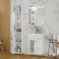 Зеркало со шкафом Volna Milena 55 L zsMLN55.L-01 с подсветкой Белое — фото 7, Зеркальные шкафы в ванную