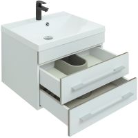 Тумба под раковину Aquanet Верона 58 272423 подвесная Белая матовая — фото 2, Мебель для ванной