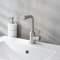 Смеситель для раковины Ростовская Мануфактура Сантехники SUS124-001F-3 Нержавеющая сталь — фото 3, Смесители