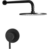 Душевая система Paffoni Light KITLIG011NO Черная матовая — фото 1, Встраиваемые душевые комплекты