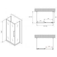 Душевой уголок Abber Schwarzer Diamant 100x70 AG30100BMH-S70BM-S70BM профиль Черный стекло матовое — фото 5, Прямоугольные душевые уголки