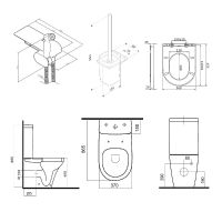 Унитаз компакт AM.PM Inspire CK50C1704W с гигиеническим душем и ершиком с бачком и сиденьем Микролифт — фото 36, Напольные унитазы