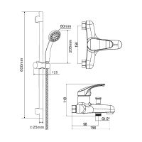 Смеситель для ванны Orange OneLife P01-611cr Хром — фото 7, Смеситель для ванны