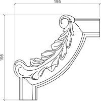 Угловой элемент Европласт 1.52.291 195x20x195 мм — фото 2, Молдинги