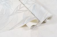 Обои Артекс Хлоя 10708-01 Винил на флизелине (1,06*10,05) Белый, Листья — фото 2, Обои для стен