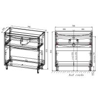 Тумба под раковину Style Line Бергамо 80 СС-00002315 Серая антискрейтч — фото 6, Мебель для ванной