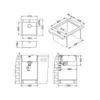 Кухонная мойка Alveus Pure 30 KMB-90 515x525 1103609 Брашированная сталь — фото 5, Кухонные мойки