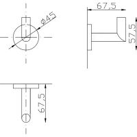Крючок Nofer Line 16506.B Хром глянцевый — фото 7, Крючки для полотенец